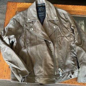 All Saints Moto Jacket Faux Suede